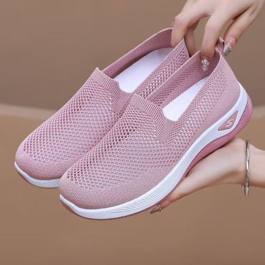 Damen luftige Slip-On Sneaker mit flexiblem Mesh-Obermaterial EB