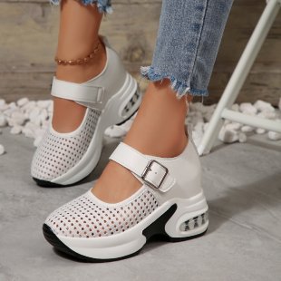 Damen Riemensandalen mit atmungsaktivem Netzoberteil und komfortablem Blockabsatz EB