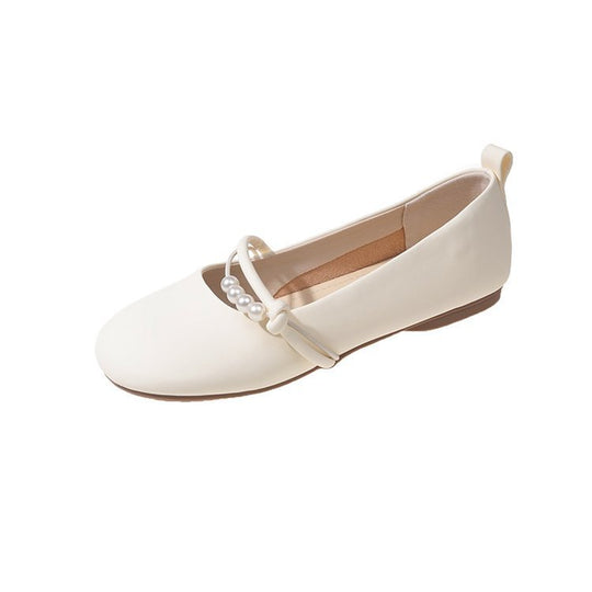Damen Ballerinas mit perlenverziertem Riemen und elegantem Design EB