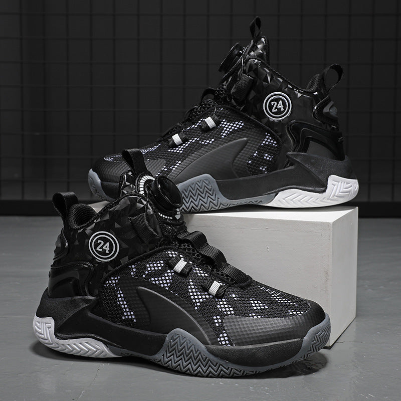 Unisex atmungsaktive Basket-Performance-Sneaker mit Drehverschluss, verstärkter Ferse und griffiger Profillaufsohle EB
