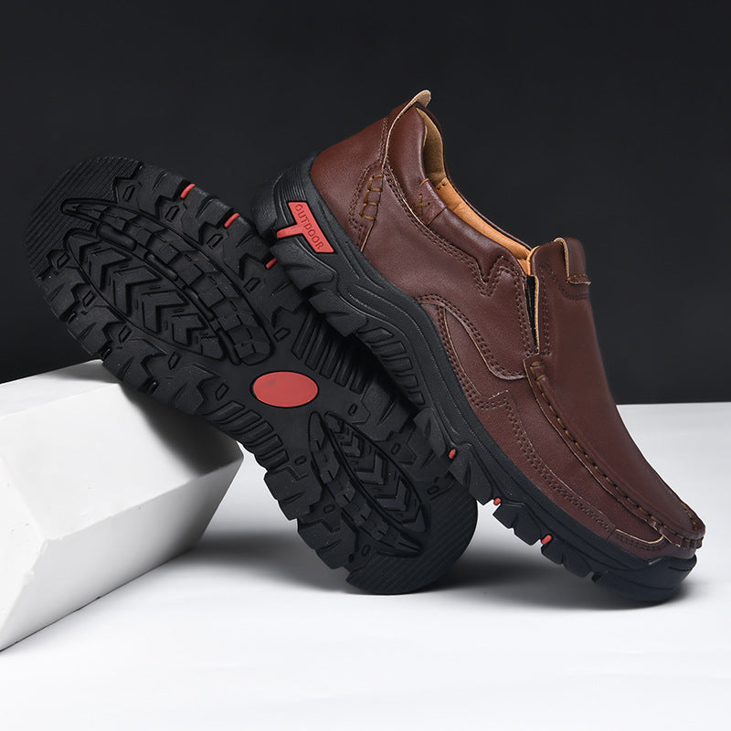 Herren Multifunktionale und bequeme Leder-Slipper mit rutschfester Sohle EB