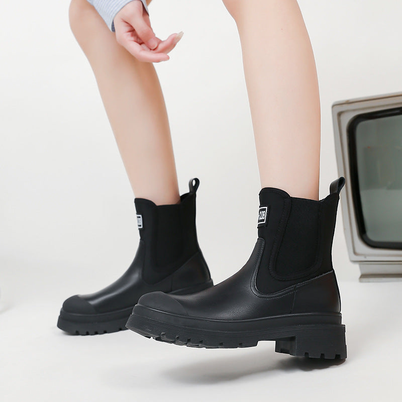 Damen modische Chelsea-Stiefel mit robustem Sohlenprofil EB