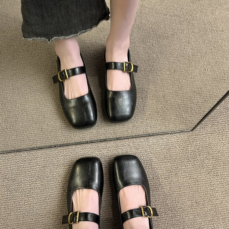 Damen elegante Mary Jane Ballerinas mit modischer Schnalle EB