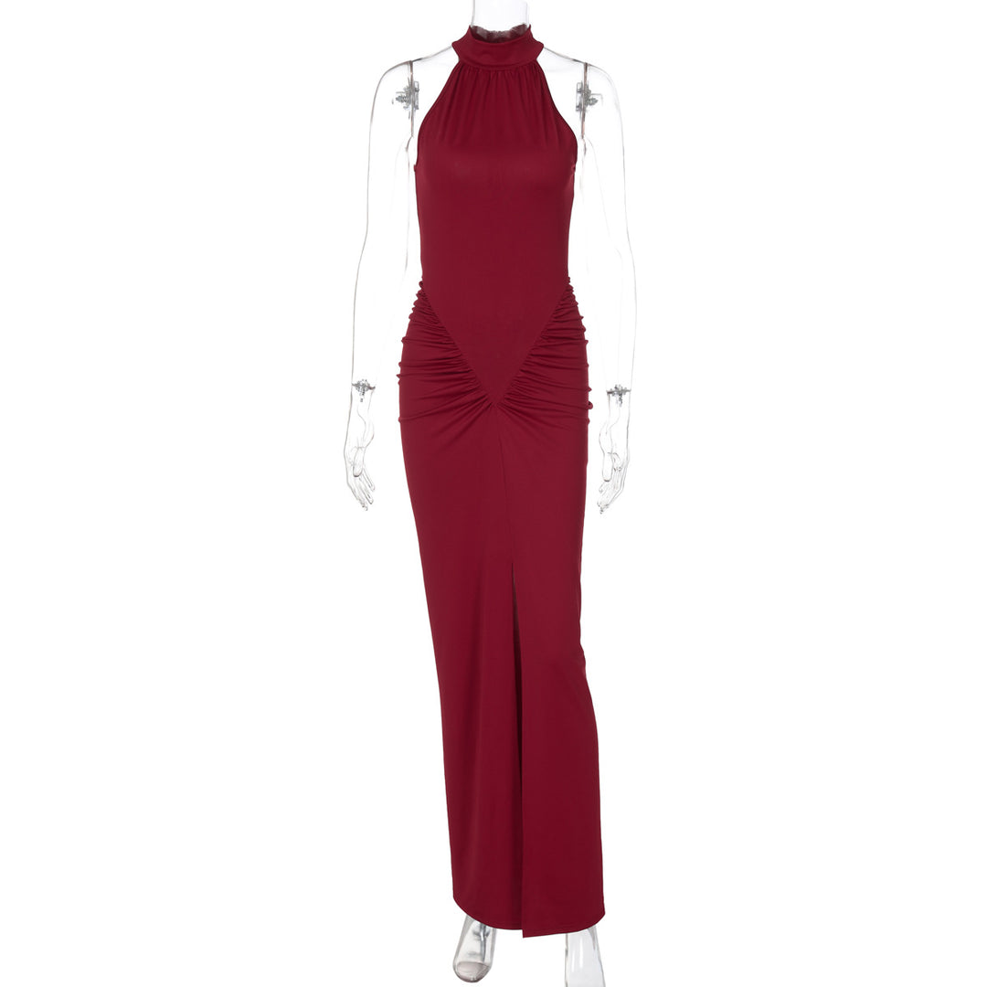 Damen Figurbetontes Maxikleid mit eleganter Drapierung EB
