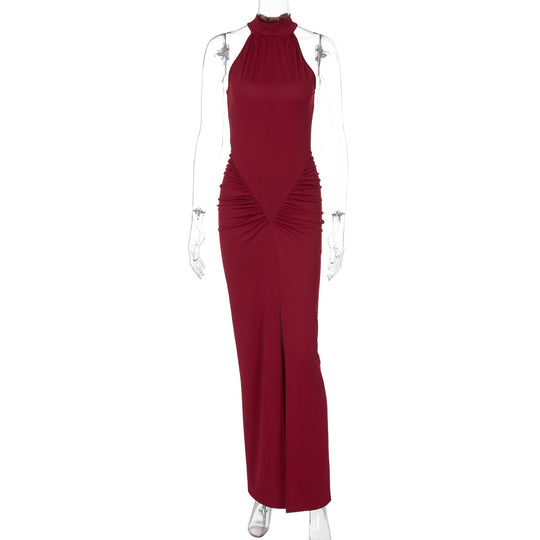 Damen Figurbetontes Maxikleid mit eleganter Drapierung EB