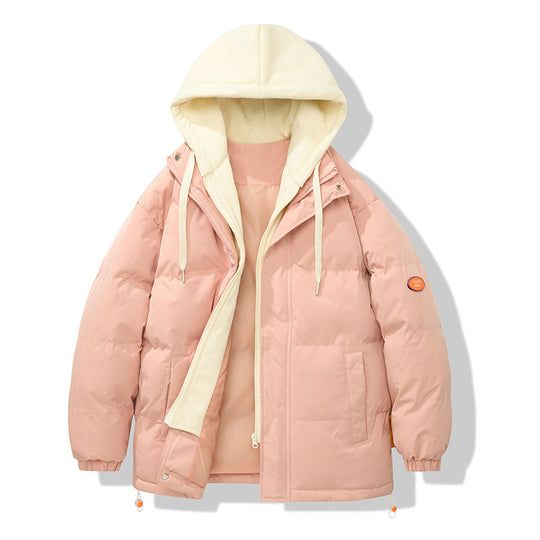 Herren zweilagige Oversized Steppjacke mit integrierter Kontrast-Kapuzeninnenjacke und thermischer Wattierung EB
