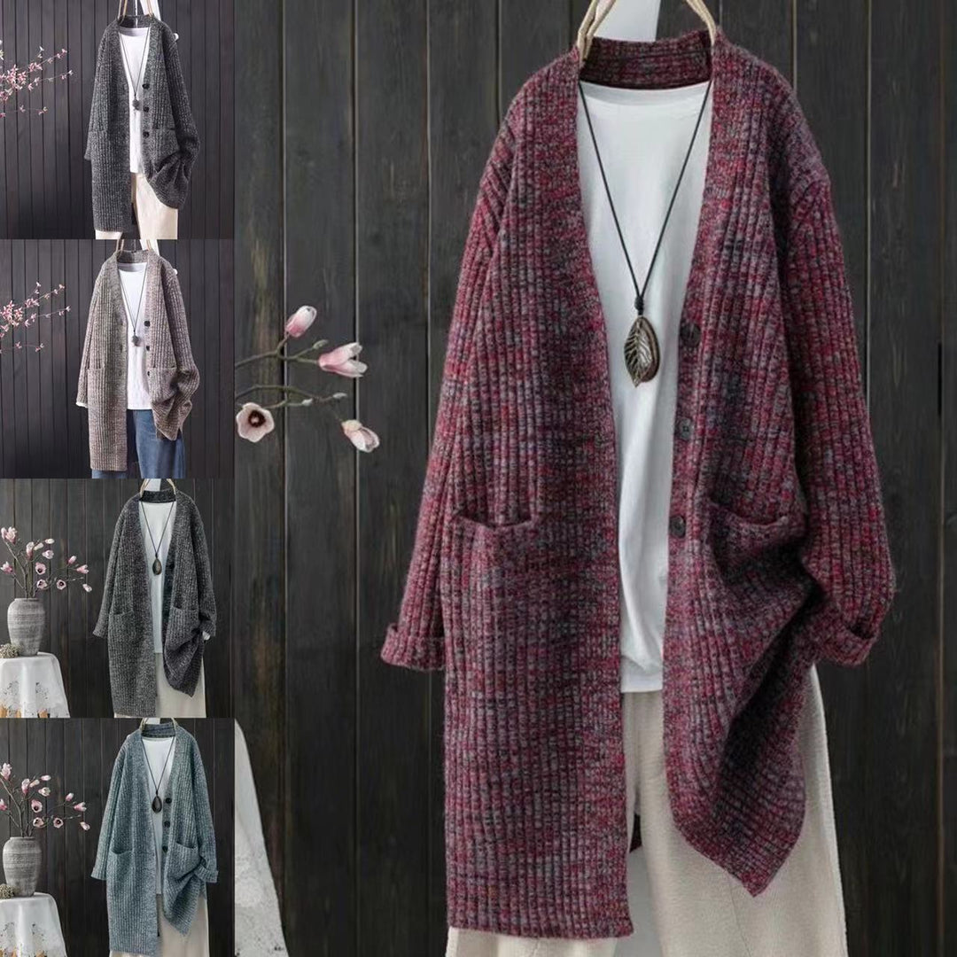 Damen Strickjacke mit durchgehendem Knopfverschluss und lässigem Schnitt EB