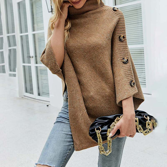 EB | Einfarbiger Strickpullover Für Elegante Outfits