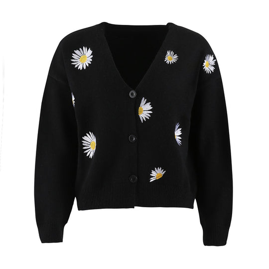 Damen Strickjacke mit floralem Design EB