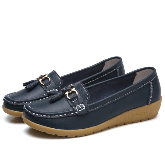 Damen Mokassins mit eleganter Quastenverzierung und rutschfester Sohle EB