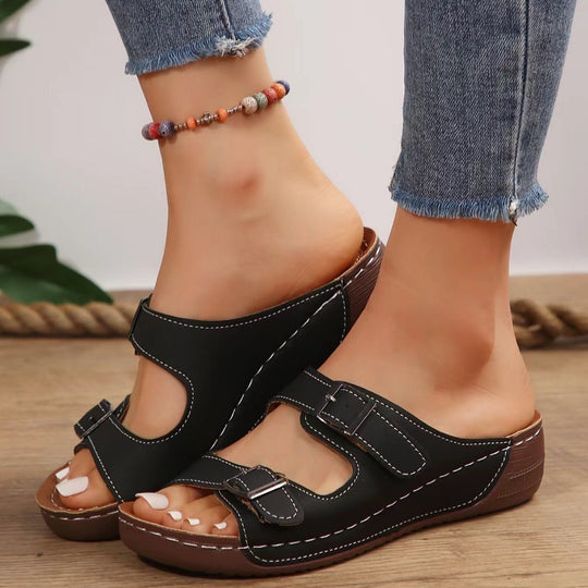 Damen Bequeme Clogs mit verstellbaren Doppelschnallen EB