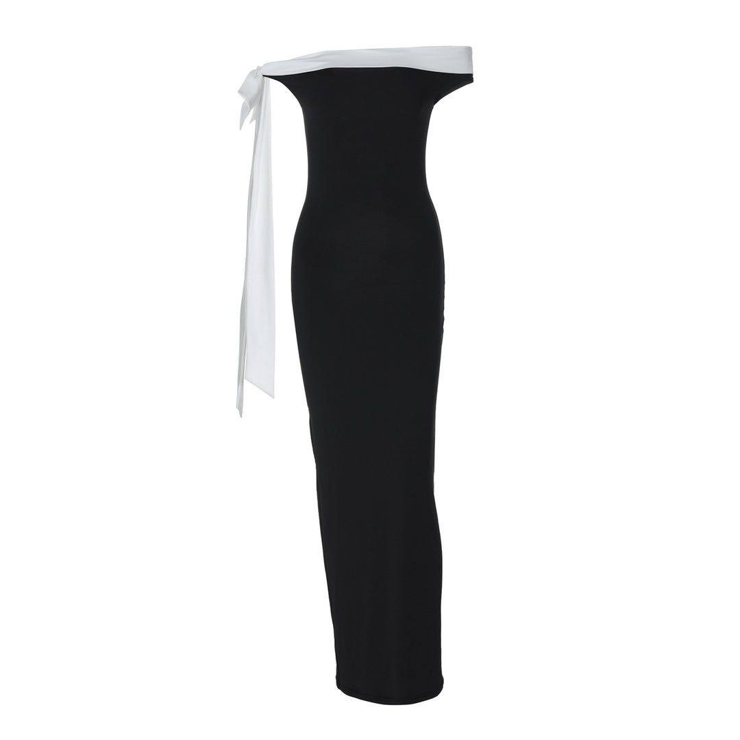 Damen Elegantes Maxikleid mit Off-Shoulder Design und schmalem Schnitt EB