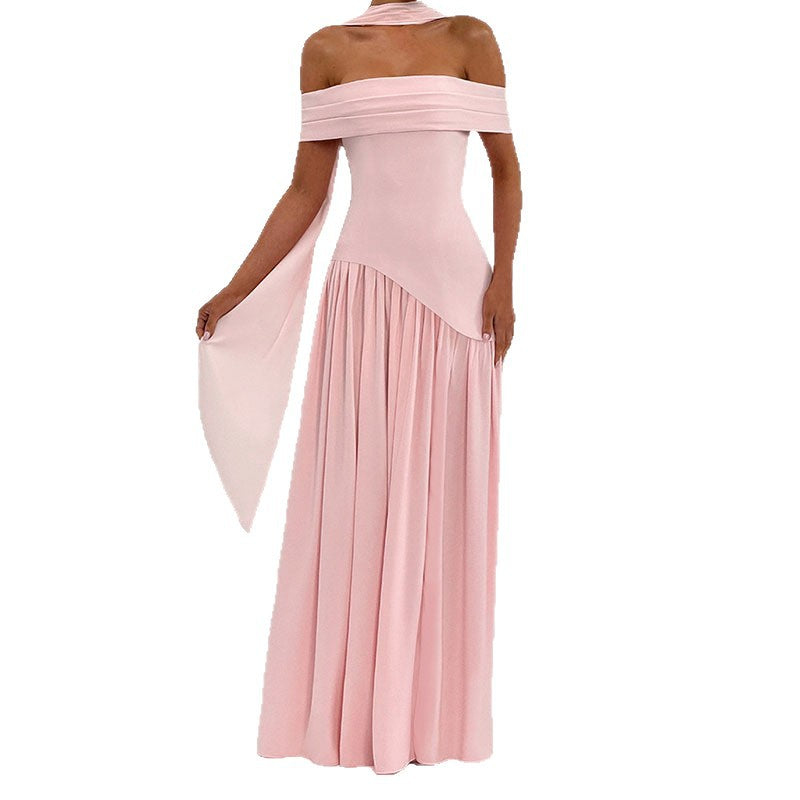 Damen Off-Shoulder Maxikleid mit hohem Schlitz EB