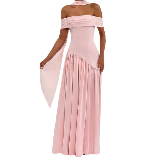 Damen Off-Shoulder Maxikleid mit hohem Schlitz EB
