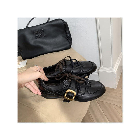 Damen elegante Schnürschuhe mit modischer Schnalle EB