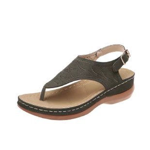 Damen Komfortable Zehentrenner-Sandalen mit modischen Riemen EB