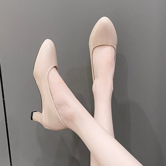Damen elegante spitze Ballerinas mit bequemen Absatz EB