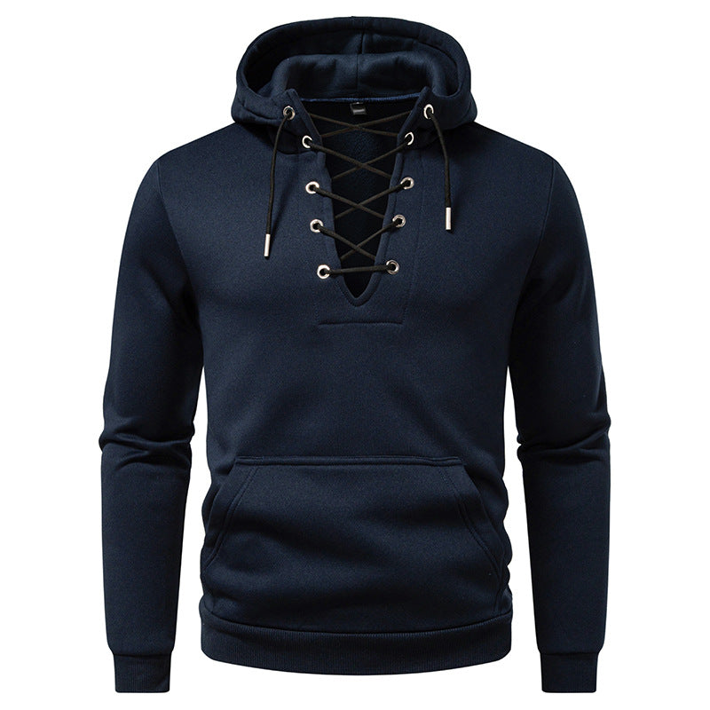Herren Kapuzenpullover mit modischem Schnürdesign EB