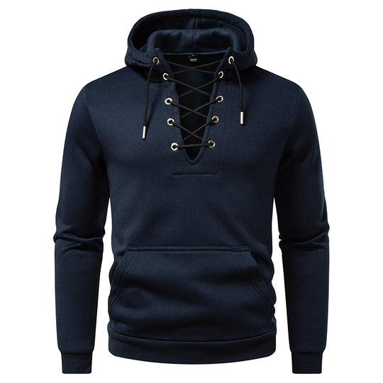Herren Kapuzenpullover mit modischem Schnürdesign EB