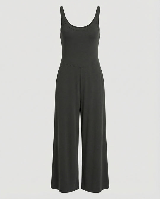Damen eleganter Jumpsuit mit weitem Bein und komfortablem Schnitt EB