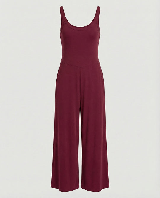 Damen eleganter Jumpsuit mit weitem Bein und komfortablem Schnitt EB