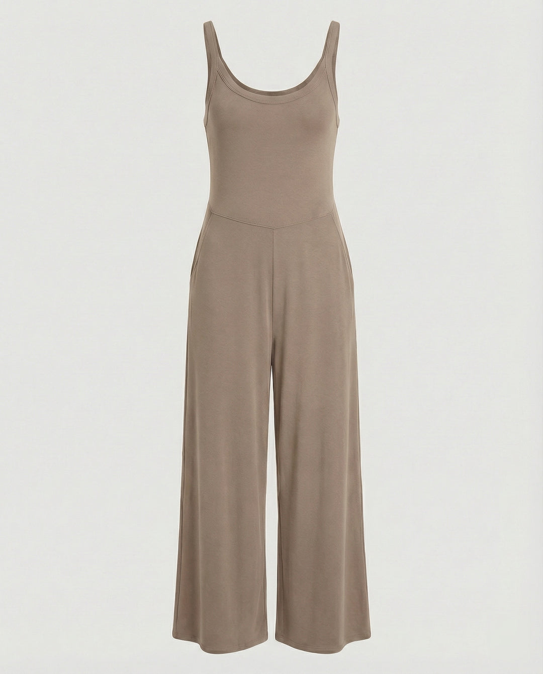 Damen eleganter Jumpsuit mit weitem Bein und komfortablem Schnitt EB