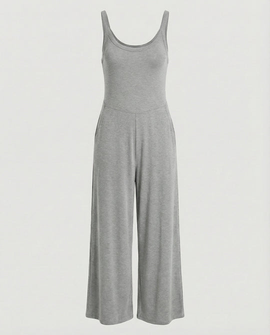 Damen eleganter Jumpsuit mit weitem Bein und komfortablem Schnitt EB