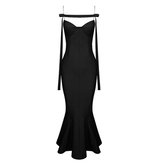 Damen Elegantes Meerjungfrauen-Kleid mit schulterfreier und taillierter Passform EB