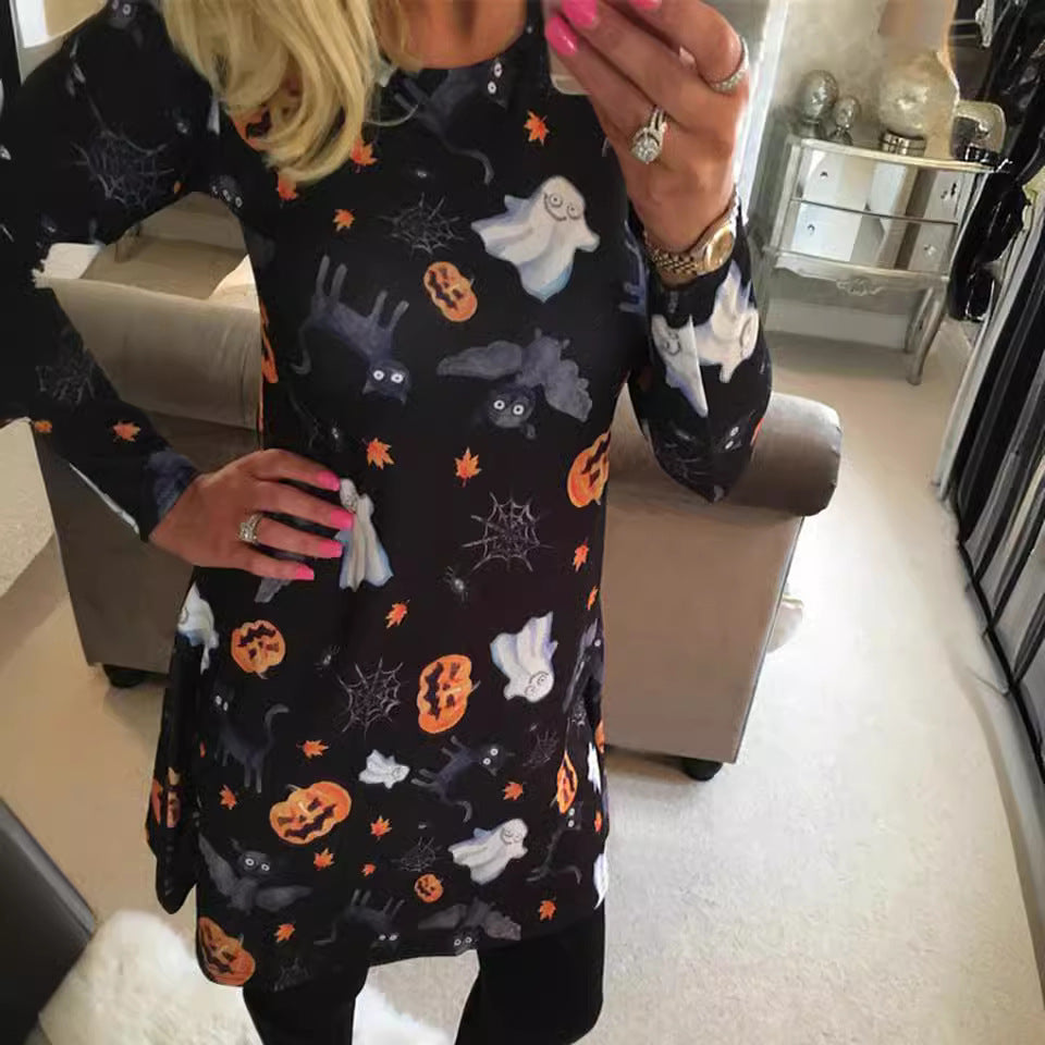 Damen Halloween-Tunika mit grafischem Print EB
