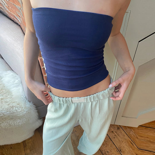 Damen Bustier-Oberteil mit feinen Streifen EB