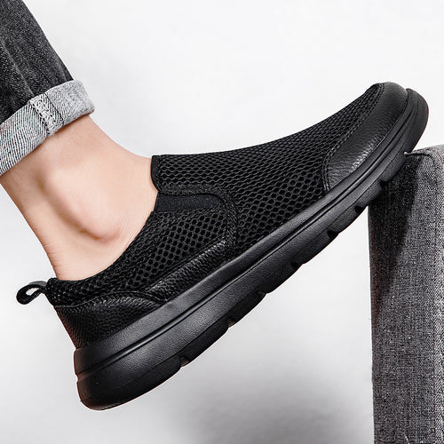 Damen Slip-On Sneakers mit atmungsaktiver Mesh-Oberfläche und rutschfester Sohle EB