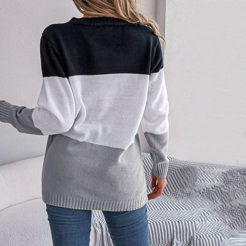 EB | Farbblock Strickjacke mit Modischem Stil