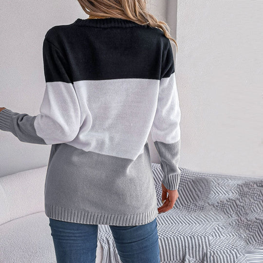EB | Farbblock Strickjacke mit Modischem Stil