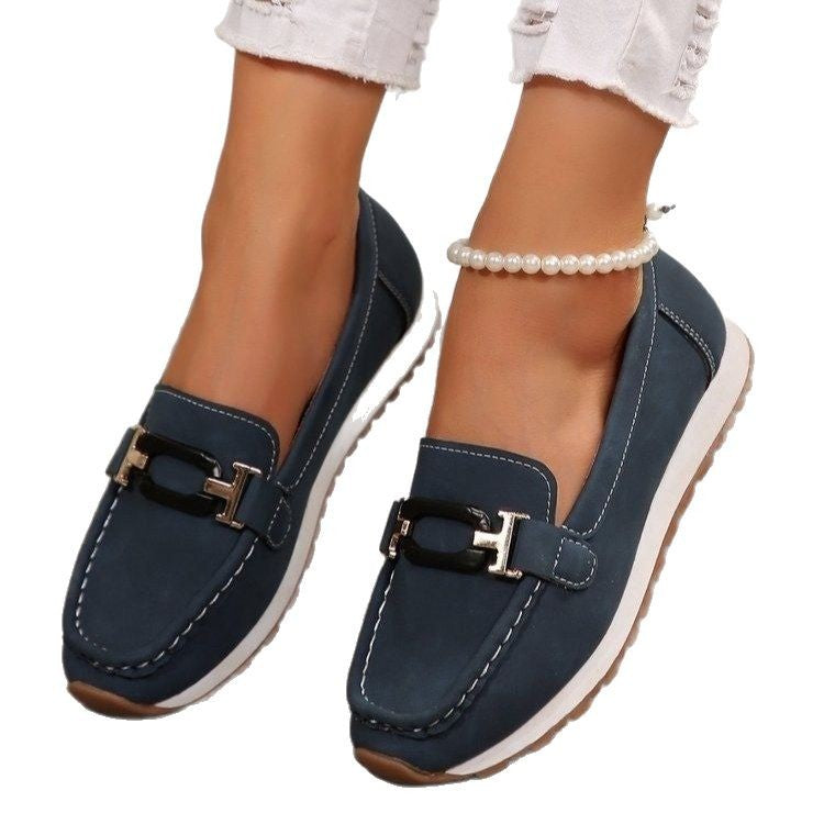 Damen Mokassins mit glamourosem Metall-Detail EB