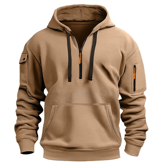 Herren Sportlicher Kapuzenpullover mit Reißverschluss und praktischen Taschen EB