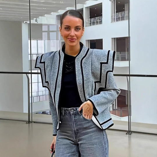 Damen Strukturierte Jacke mit sculpturalen Ärmeln EB