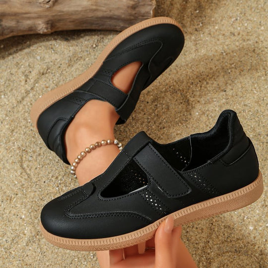 Damen Mary-Jane-Sneaker mit Klettverschluss und gepolstertem Komfortfußbett EB
