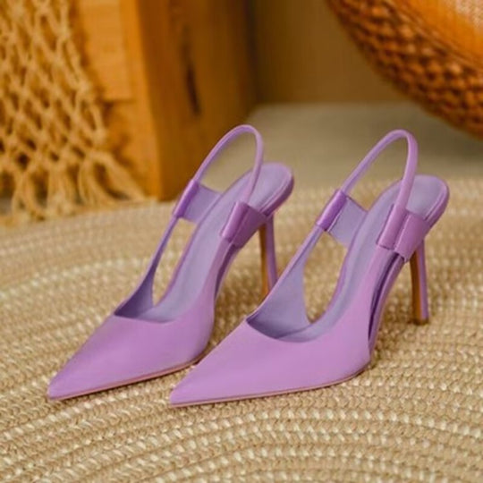Damen Slingback-Pumps mit eleganter Spitzenform und transparentem designelement EB