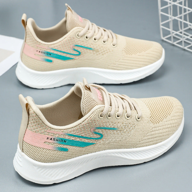Damen Sportliche Sneakers mit atmungsaktiver Netzstruktur und dämpfender Sohle EB