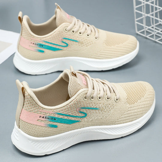 Damen Sportliche Sneakers mit atmungsaktiver Netzstruktur und dämpfender Sohle EB
