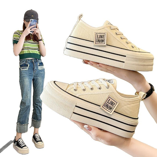 Damen Plattform Sneakers mit modischem Oversized-Style und hochkomfortabler Sohle EB