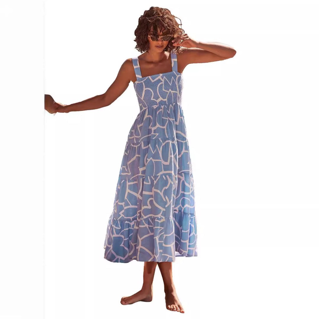 Damen Maxikleid mit angesagtem Grafikmuster EB