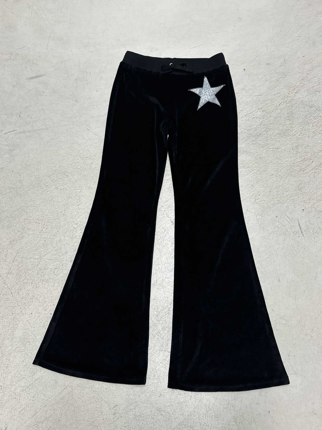 Damen elegante Schlaghose mit Glitzerstern-Detail EB