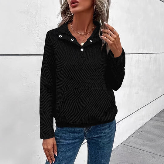 Damen Pullover mit strukturiertem Design und zwei praktischen Taschen EB