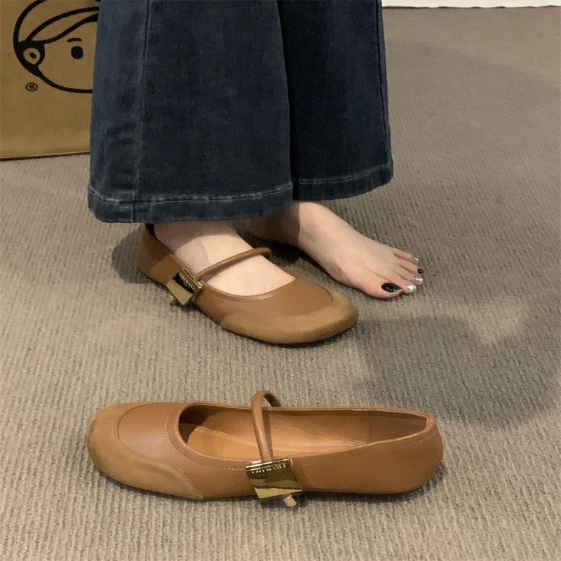Damen elegante Mary Jane Ballerinas mit modischem Riemchen und bequemer Innenpolsterung EB