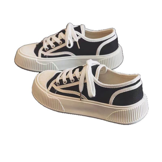 Damen Sportliche Canvas Sneakers im Retro-Stil EB