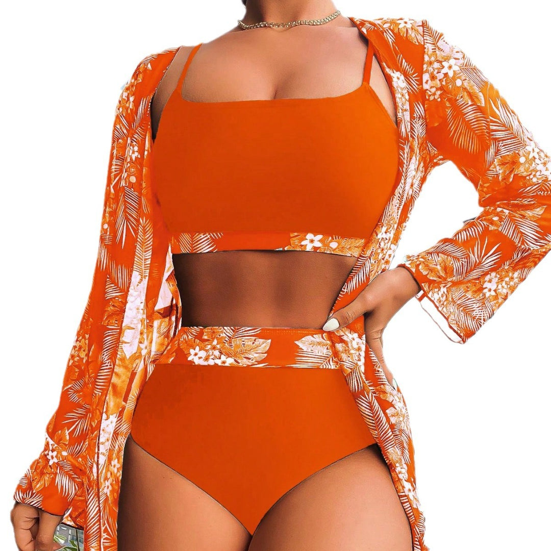 Damen Raffiniertes Bikini-Set mit transparentem Wickeltuch EB