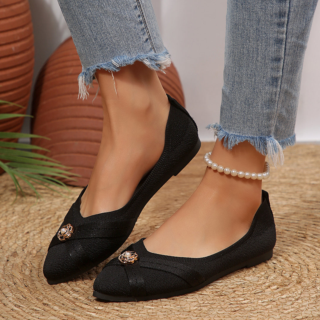 Damen Ballerinas mit dekorativem Schmuckdetail EB