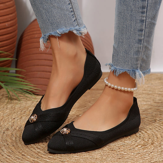 Damen Ballerinas mit dekorativem Schmuckdetail EB