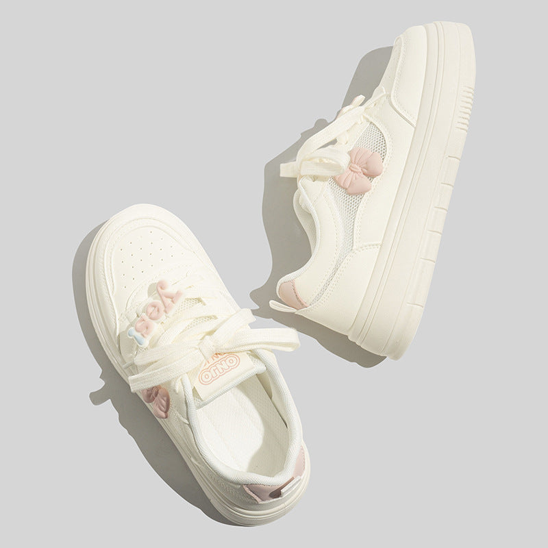 Damen Sneaker mit verspieltem Schleifenmotiv und bequemer Dämpfung EB